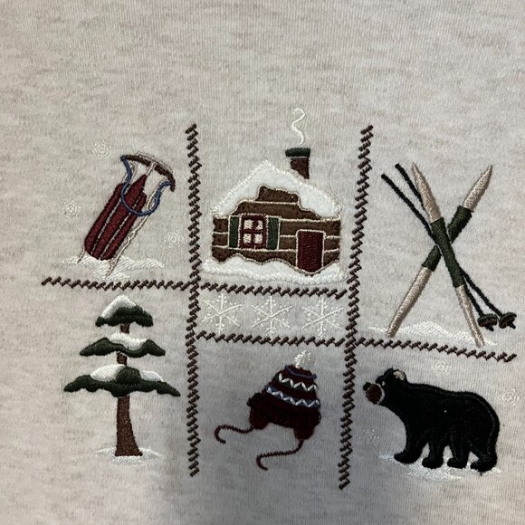 Croft & Barrow Woman Top with Winter Scene Appliques, Size XL - Picture 2 of 3